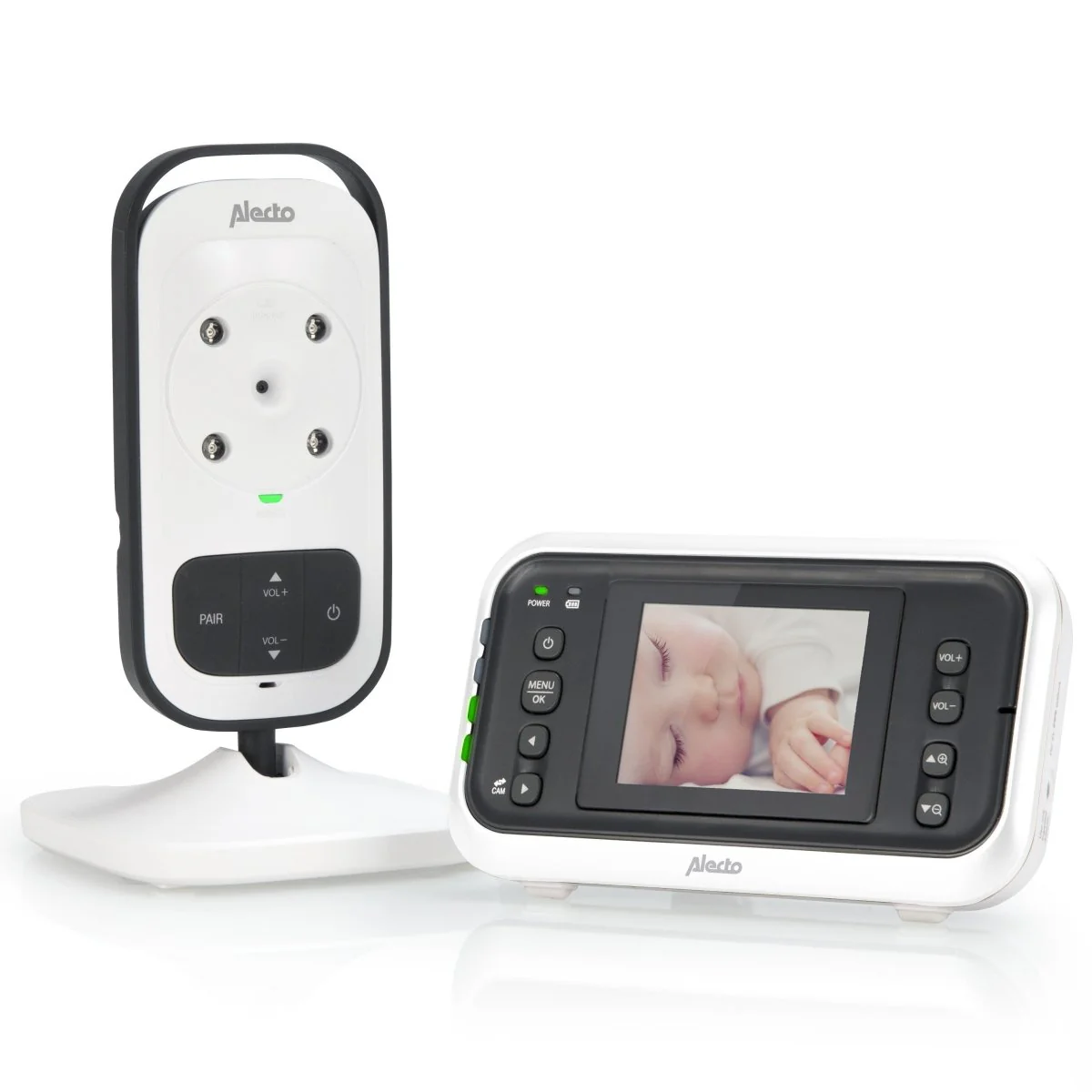 Alecto Babyfoon Dvm-75 Met Camera En 2.4 Inch Kleurenscherm Wit/Antraciet