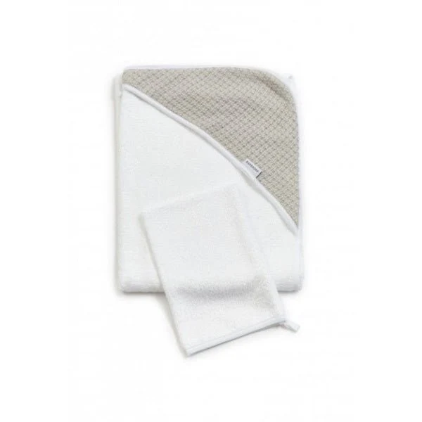 Bamboom Badcape Baby Duo Soft Stone Parel Grijs - Image 2