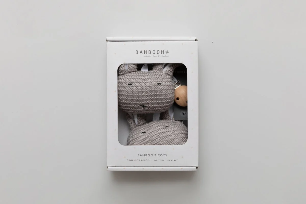 Bamboom Knuffel Met Clip Warm Grijs - Image 3