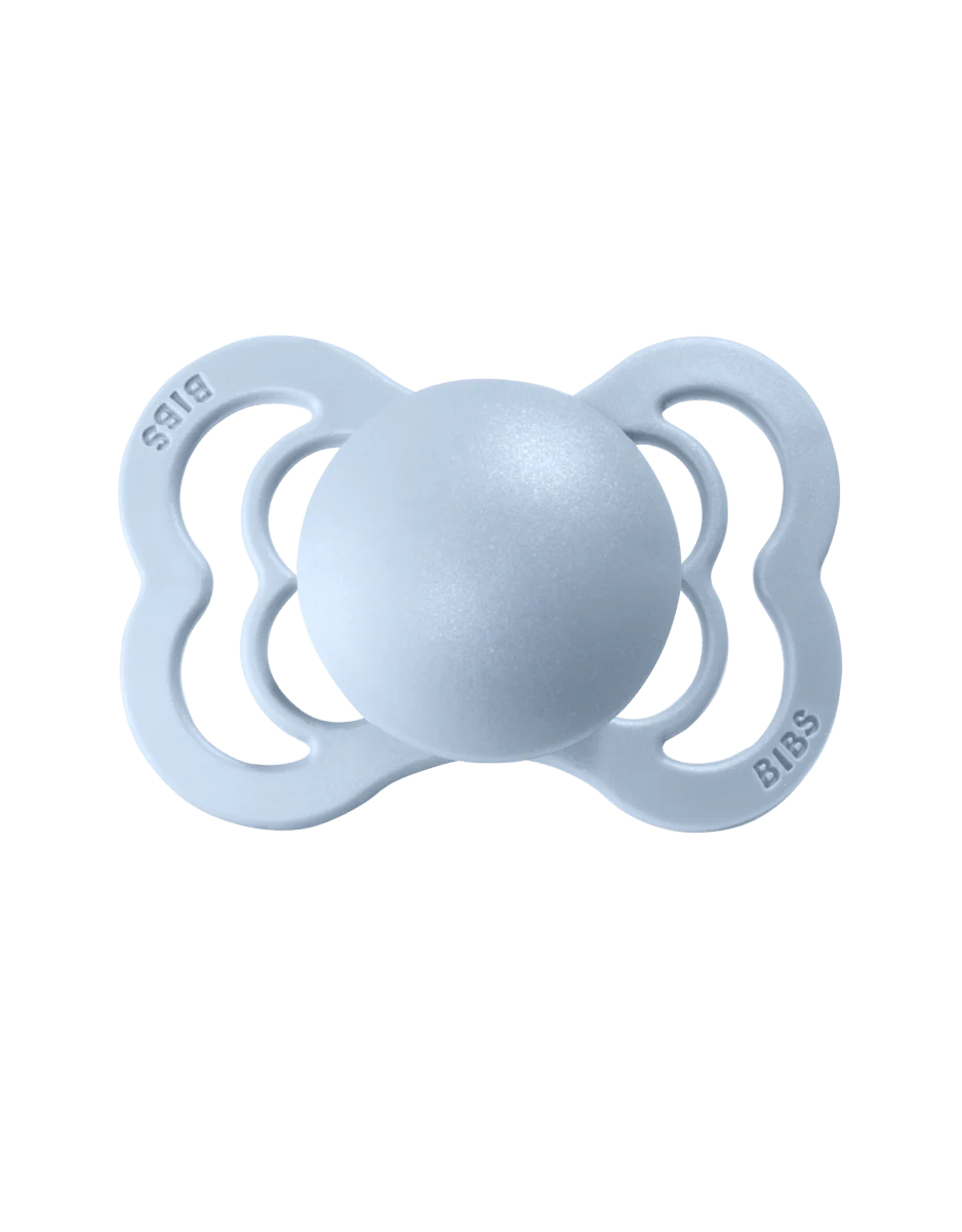 BIBS Speen Maat 1 Iron/Baby Blue Supreme Silicone 2st - Image 4