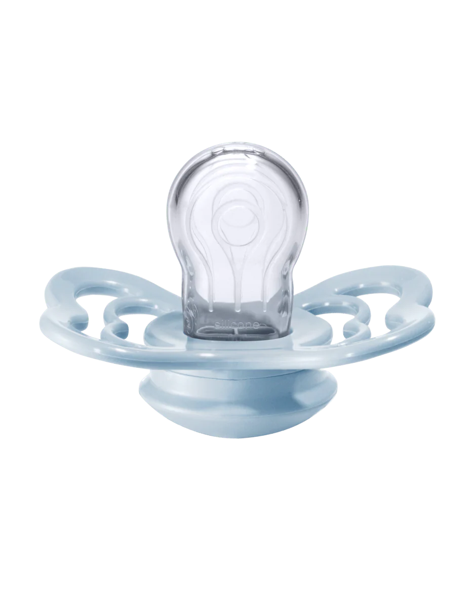 BIBS Speen Maat 1 Iron/Baby Blue Supreme Silicone 2st - Image 5