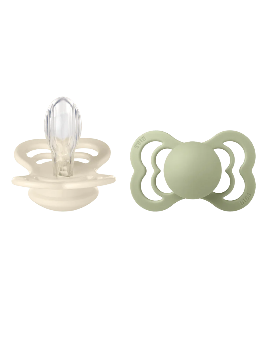 BIBS Speen Maat 1 Ivory/Sage Supreme Silicone 2st