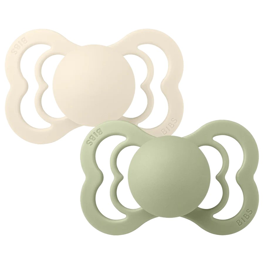 BIBS Speen Maat 2 Ivory/Sage Supreme Silicone 2st