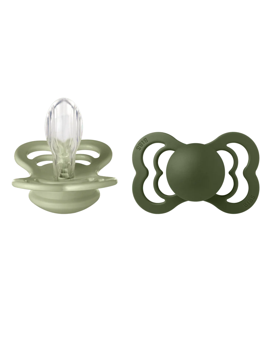 BIBS Speen Maat 2 Sage/Hunter Green Supreme Silicone 2st