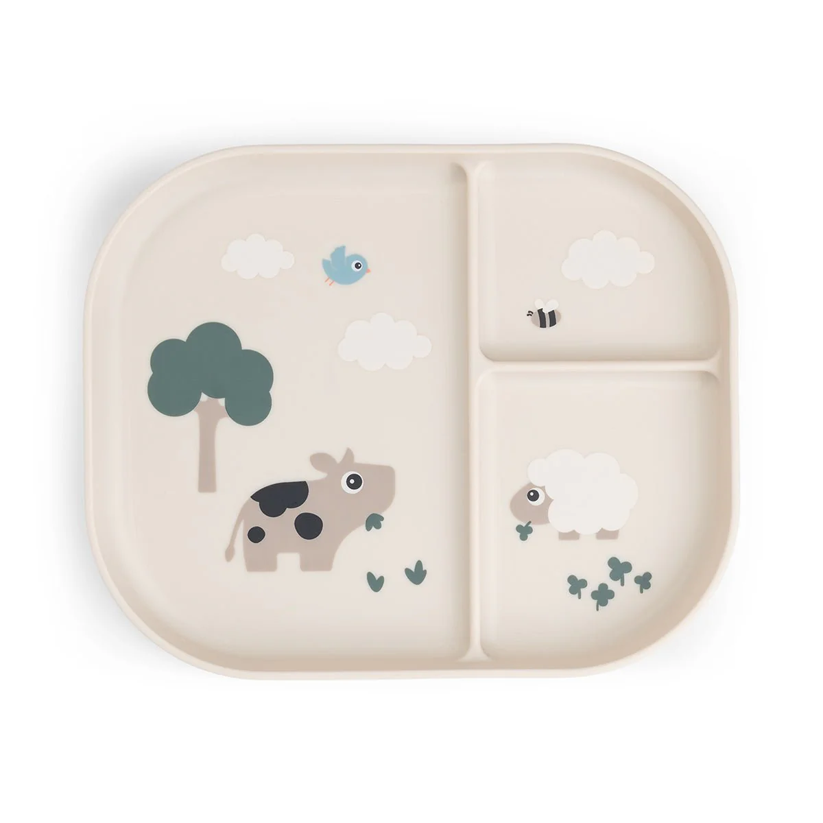 Done by Deer Babybord Tiny Farm Beige 3 Vakjes