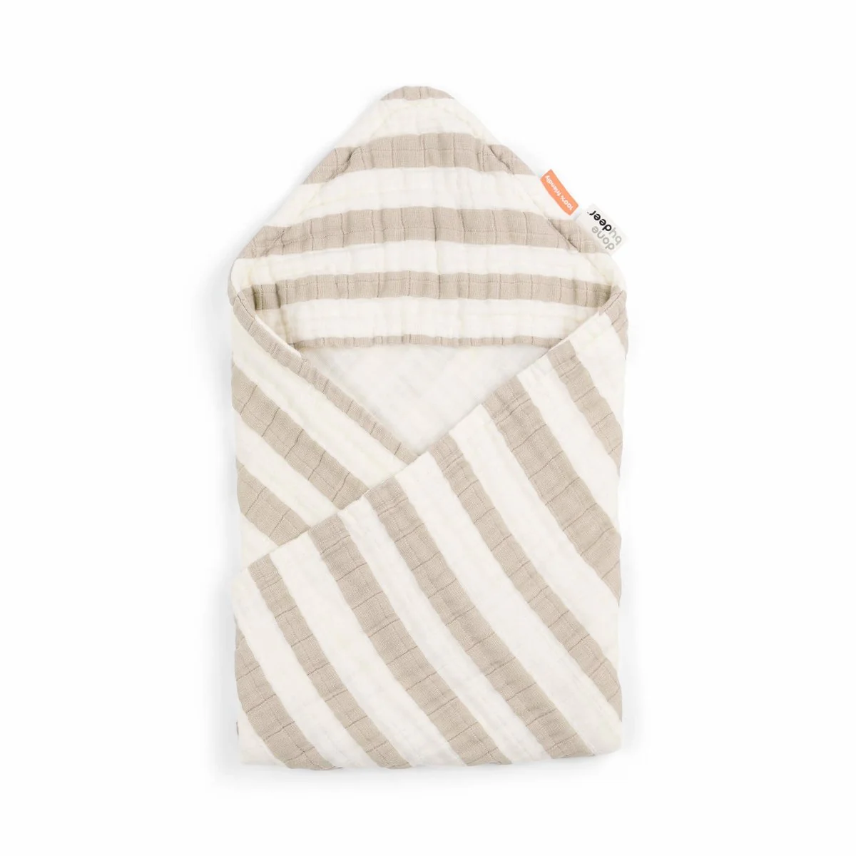 Done by Deer Badcape Baby Stripes Gots Sand - Image 2
