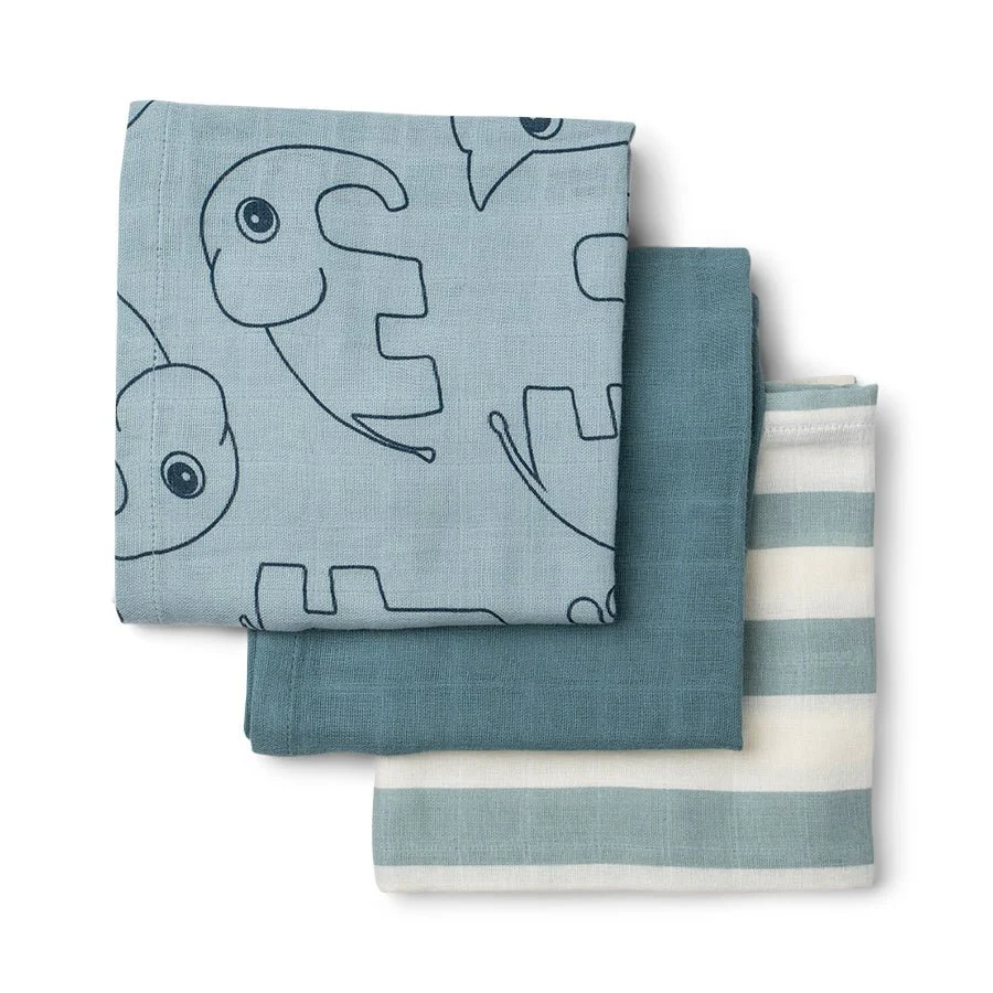 Done by Deer Hydrofiele Doek Deer Friends Blue 3st - Image 2
