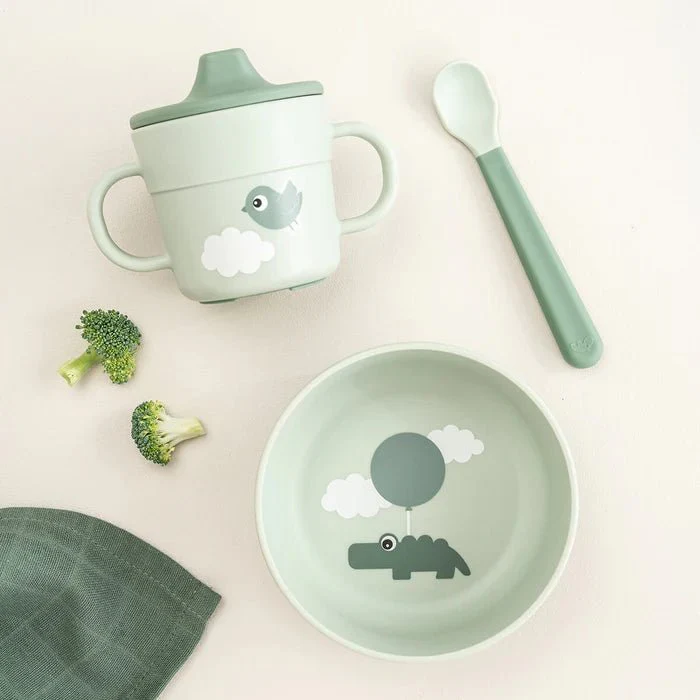 Done by Deer Kinderservies Happy Clouds Green - Image 2