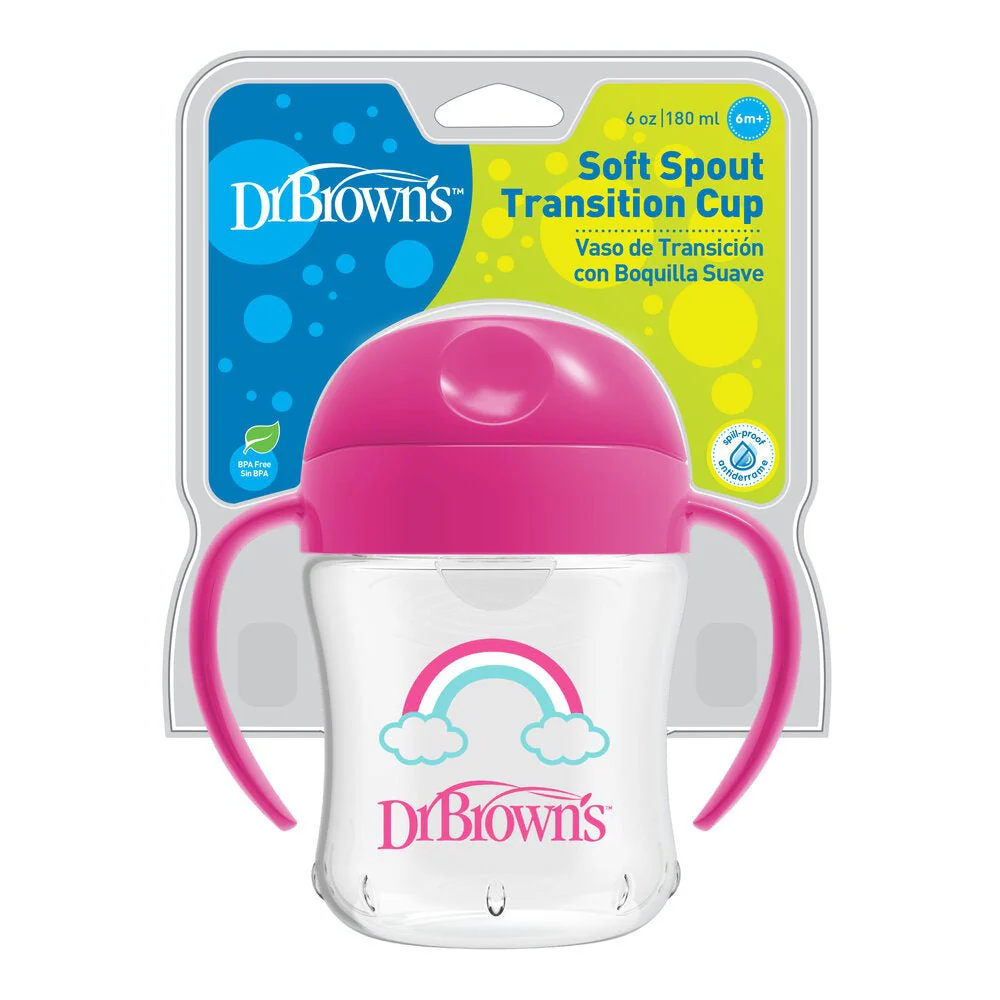 Dr. Brown's Drinkbeker roze 180ml zachte tuit - Image 3