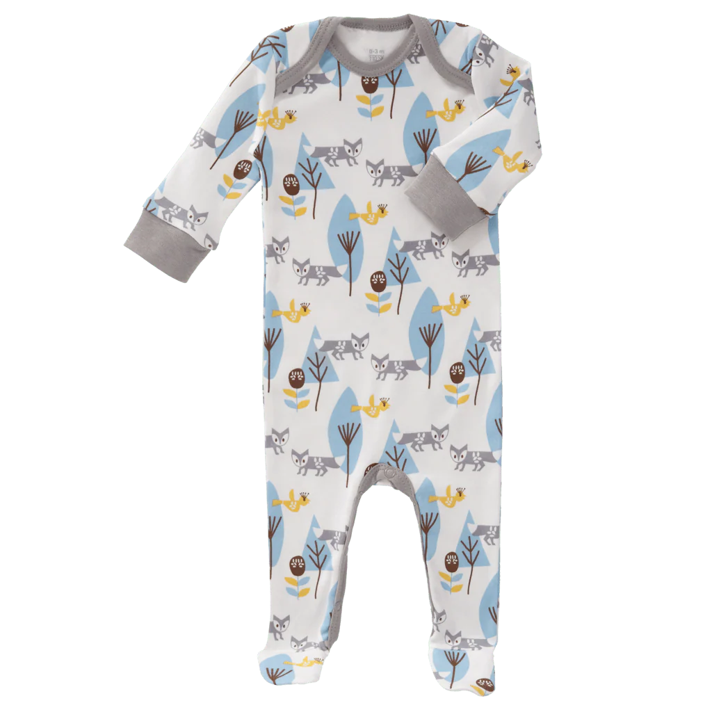 Fresk Baby Pyjama Met Voet Fox Blue