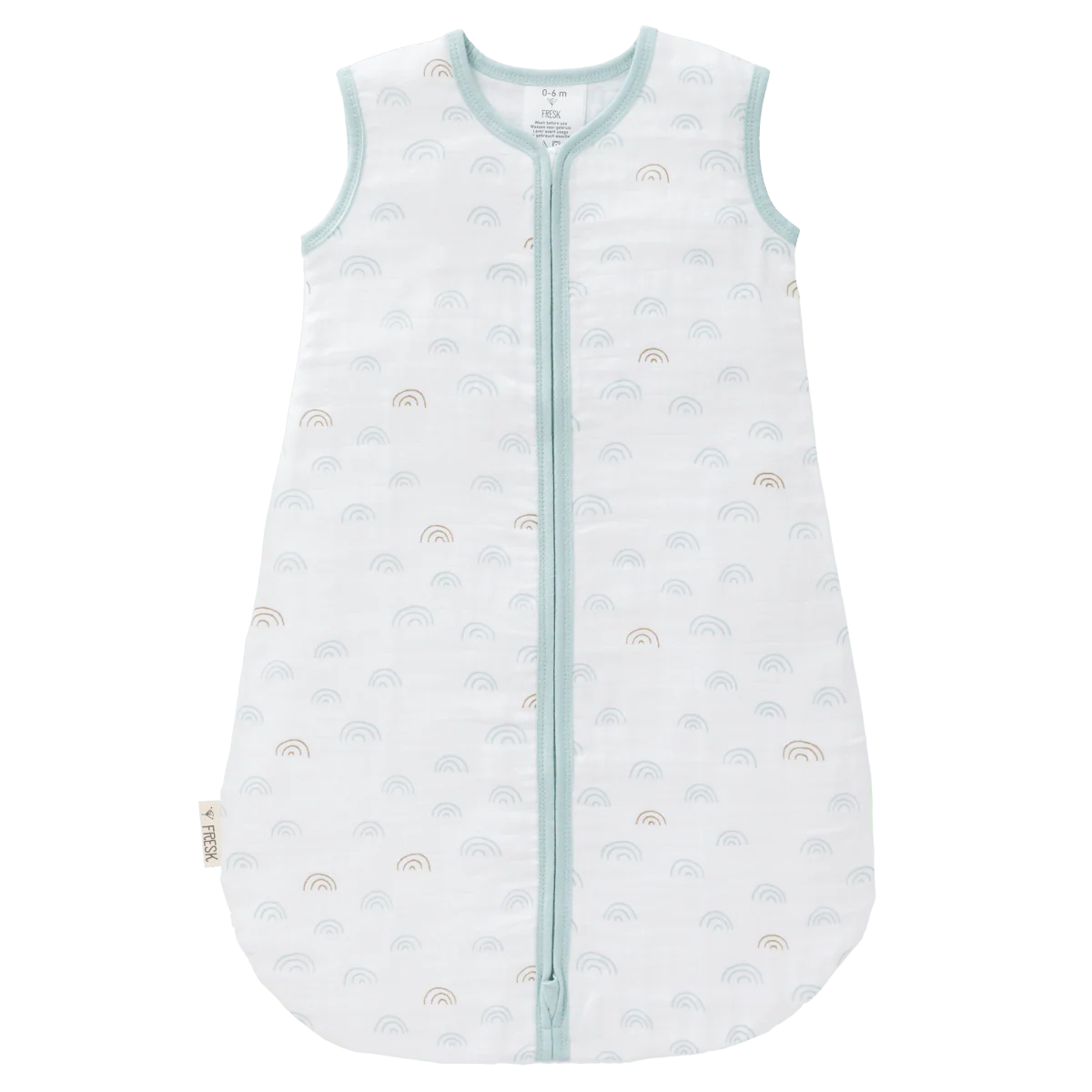 Fresk Slaapzak Baby Muslin Rainbow Ether Blue 2-laags