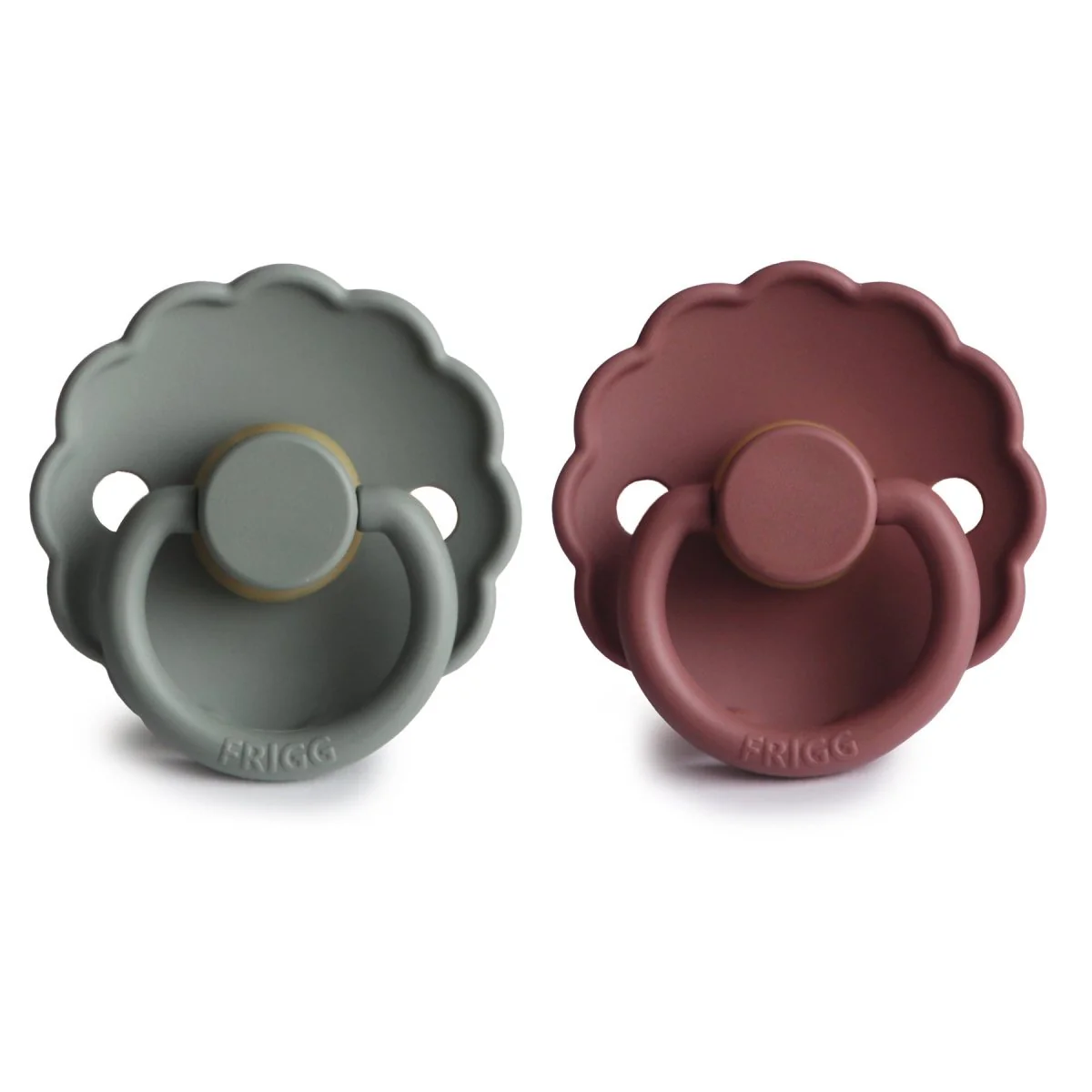 Frigg Speen Maat 1 Daisy French Gray/Woodch Silicone 2-Pack - Image 2