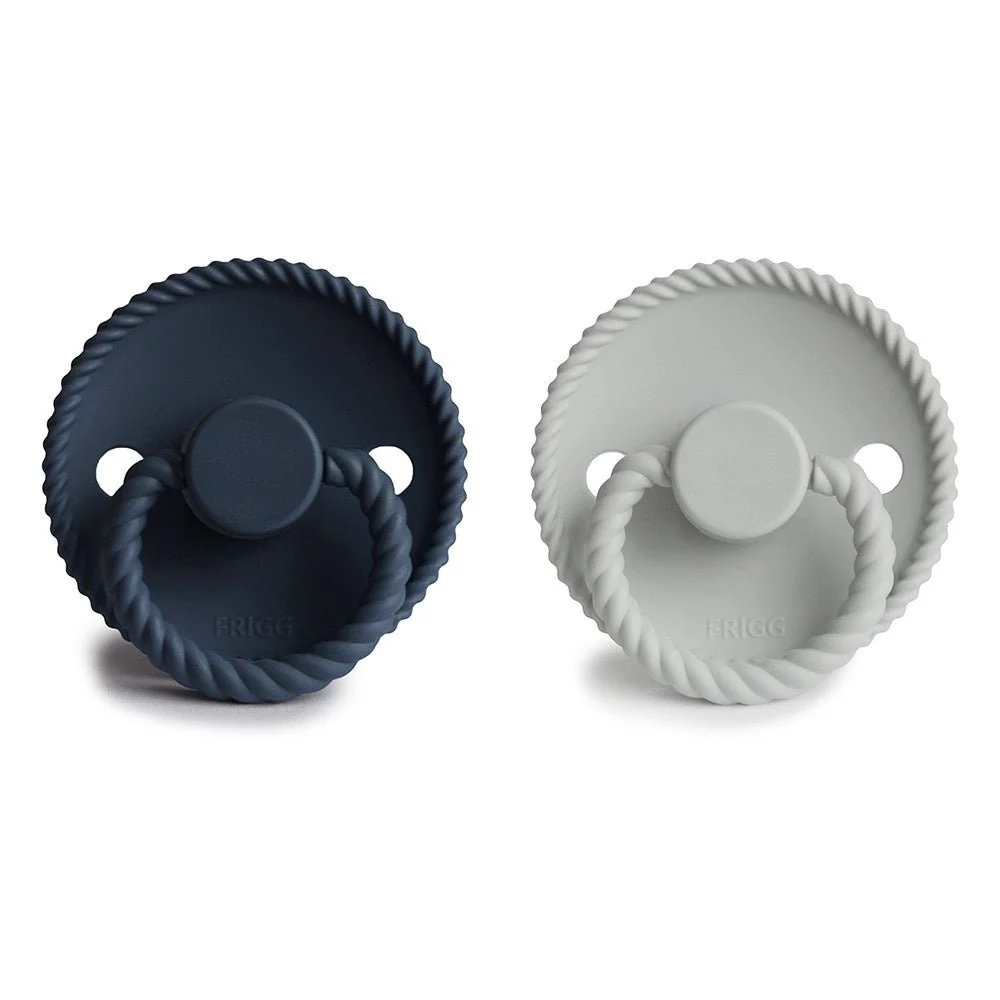 Frigg Speen Maat 1 Rope Sil. Gray/Dark Navy Silicone 2-Pack - Image 2