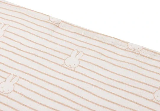 Jollein Hydrofiele Doek Miffy Stripe Biscuit 70cm 3St - Image 3