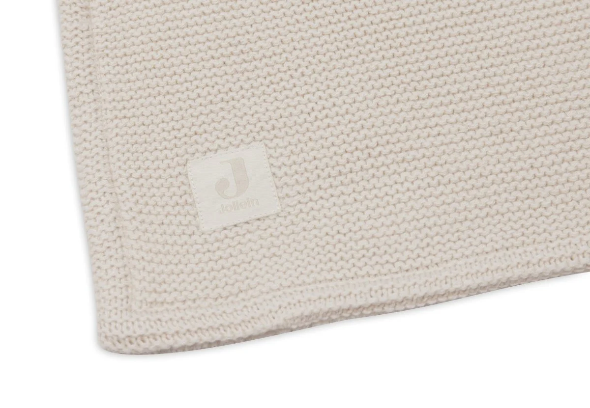 Jollein Ledikantdeken Basic Knit Oatmeal/Velvet 100X150Cm - Image 3