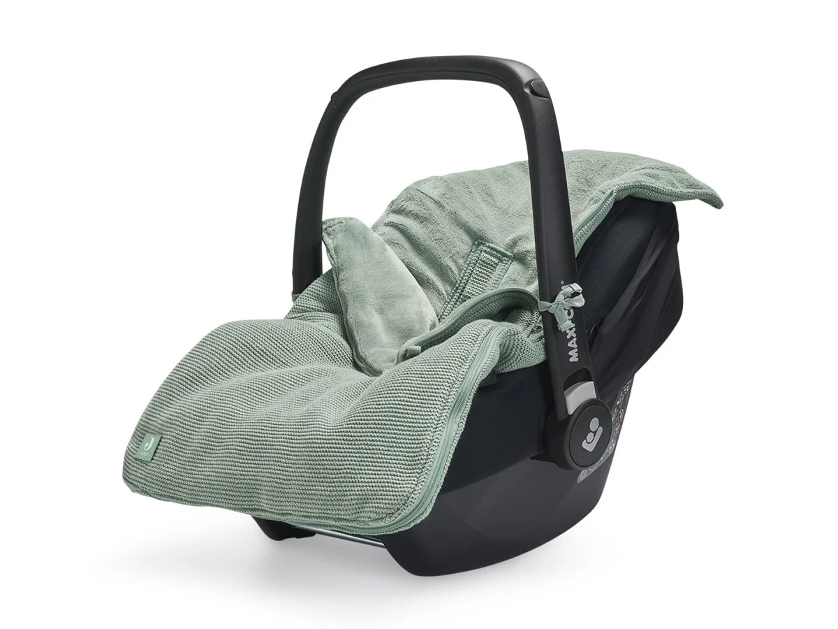 Jollein Voetenzak Autostoel Groep 0+ 3/5 Punts Basic Knit Forest Green