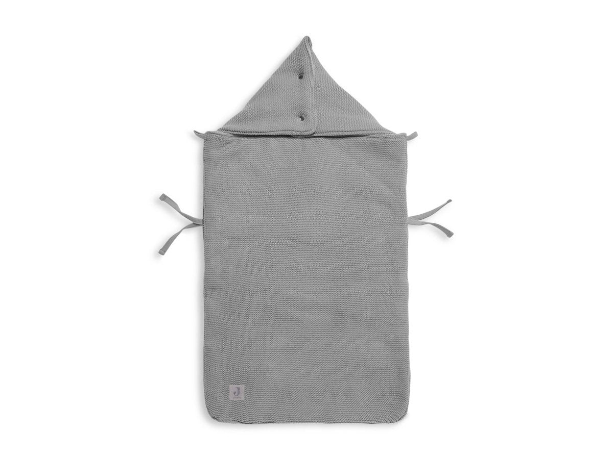 Jollein Voetenzak Autostoel Groep 0+ 3/5 Punts Basic Knit Stone Grey - Image 5