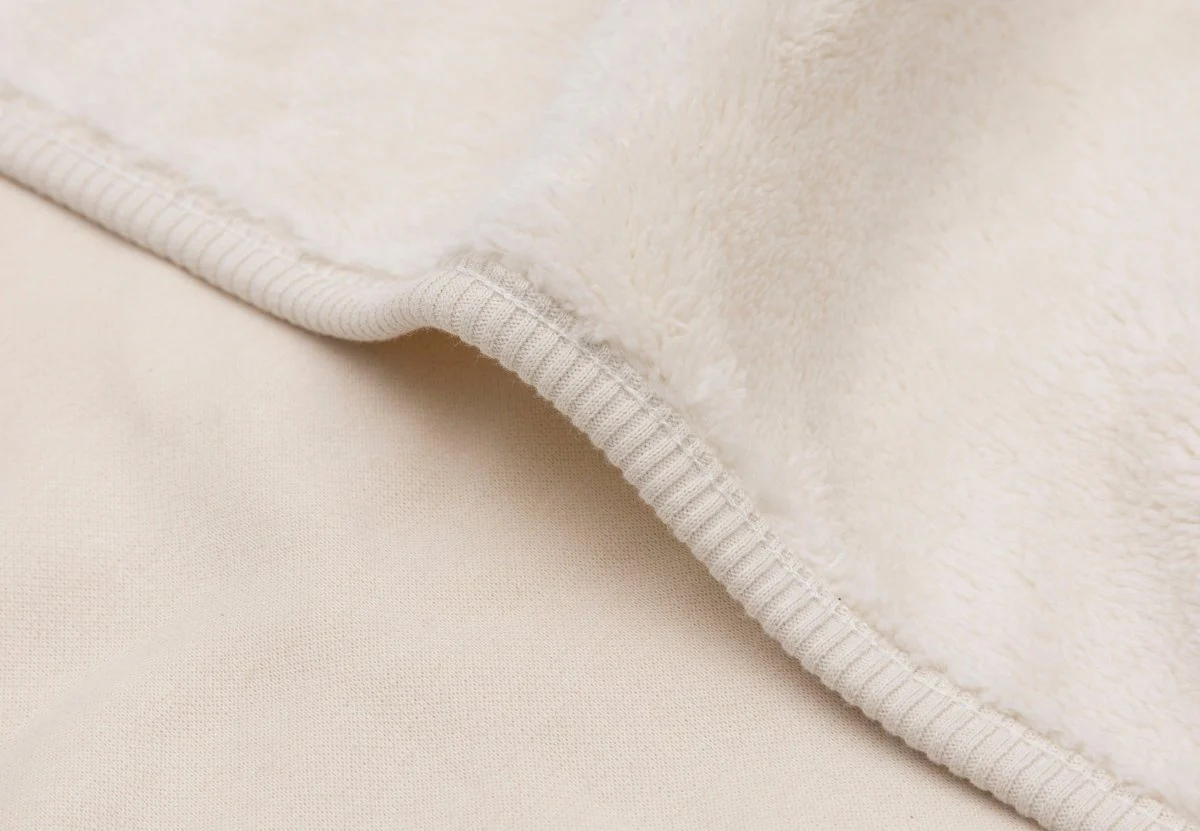 Jollein Wiegdeken Basic Jerset/ Sherpa Oatmeal 75X100Cm - Image 2