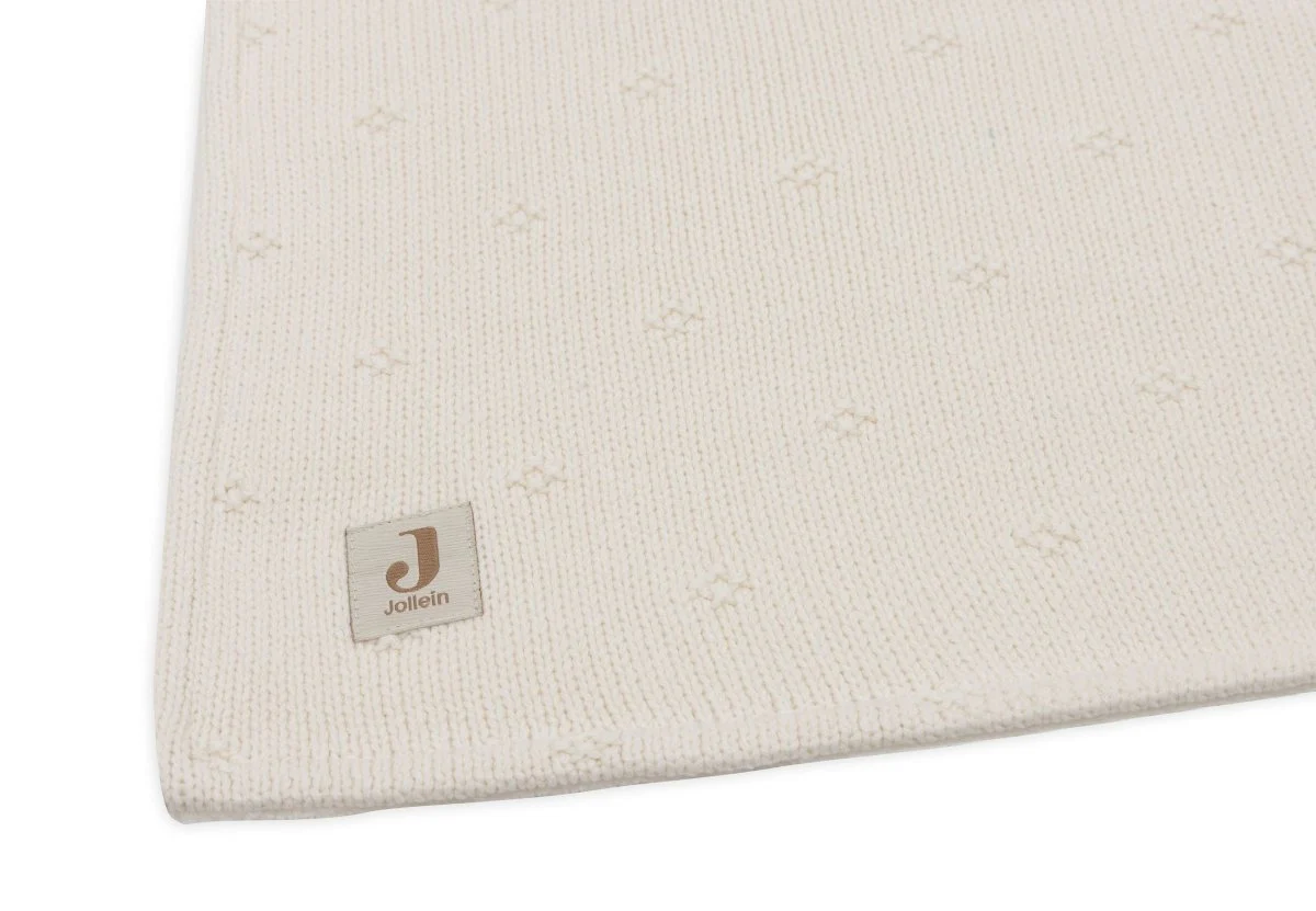 Jollein Wiegdeken Cosy Knit Ivory/Velvet 75 X 100 Cm - Image 3