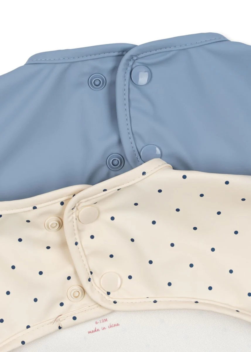 Konges Slojd Slabbetje Lange Mouwen Navy Dot Rain Washed 2St - Image 2