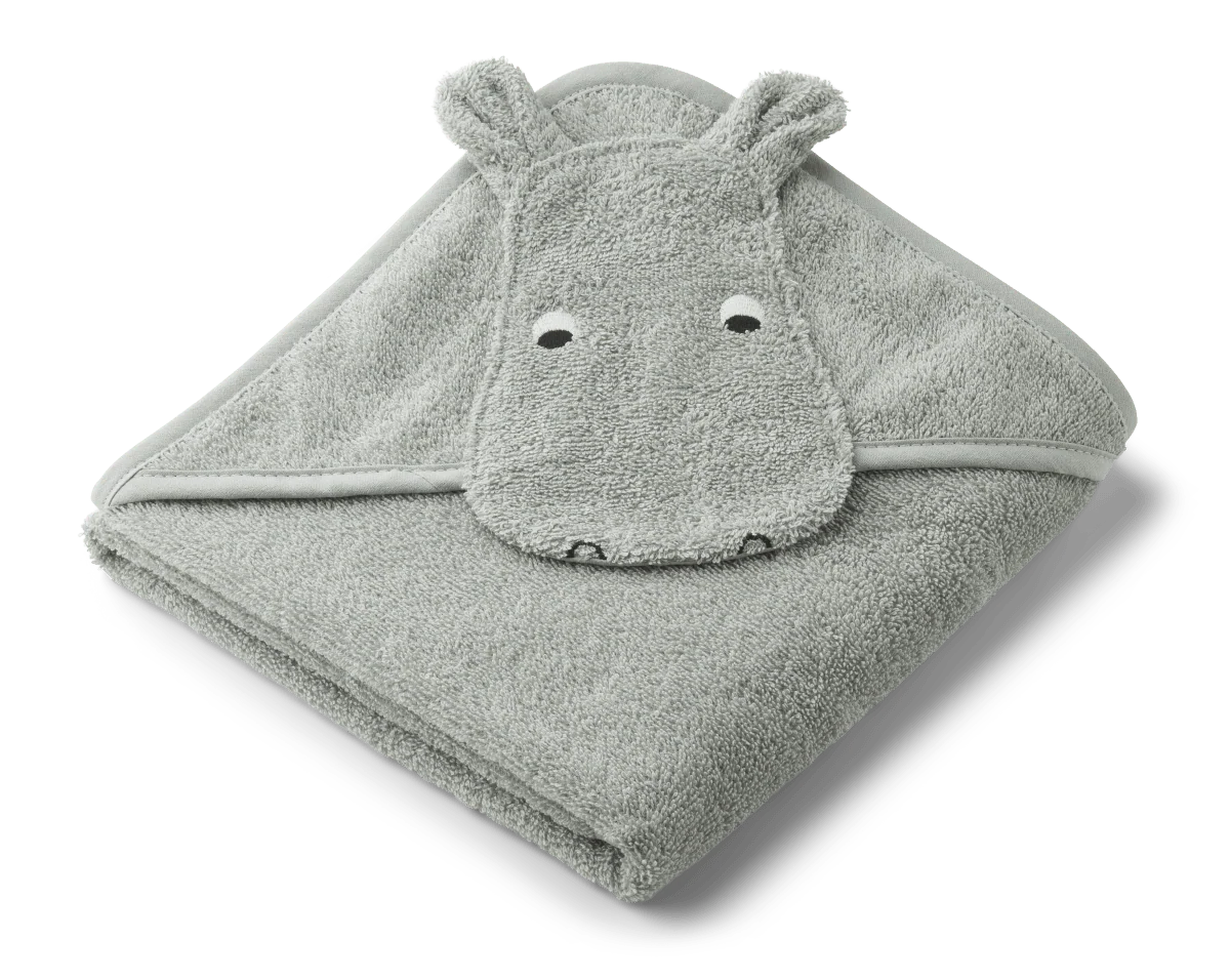 Liewood Badcape Baby Albert Hippo Dove Blue