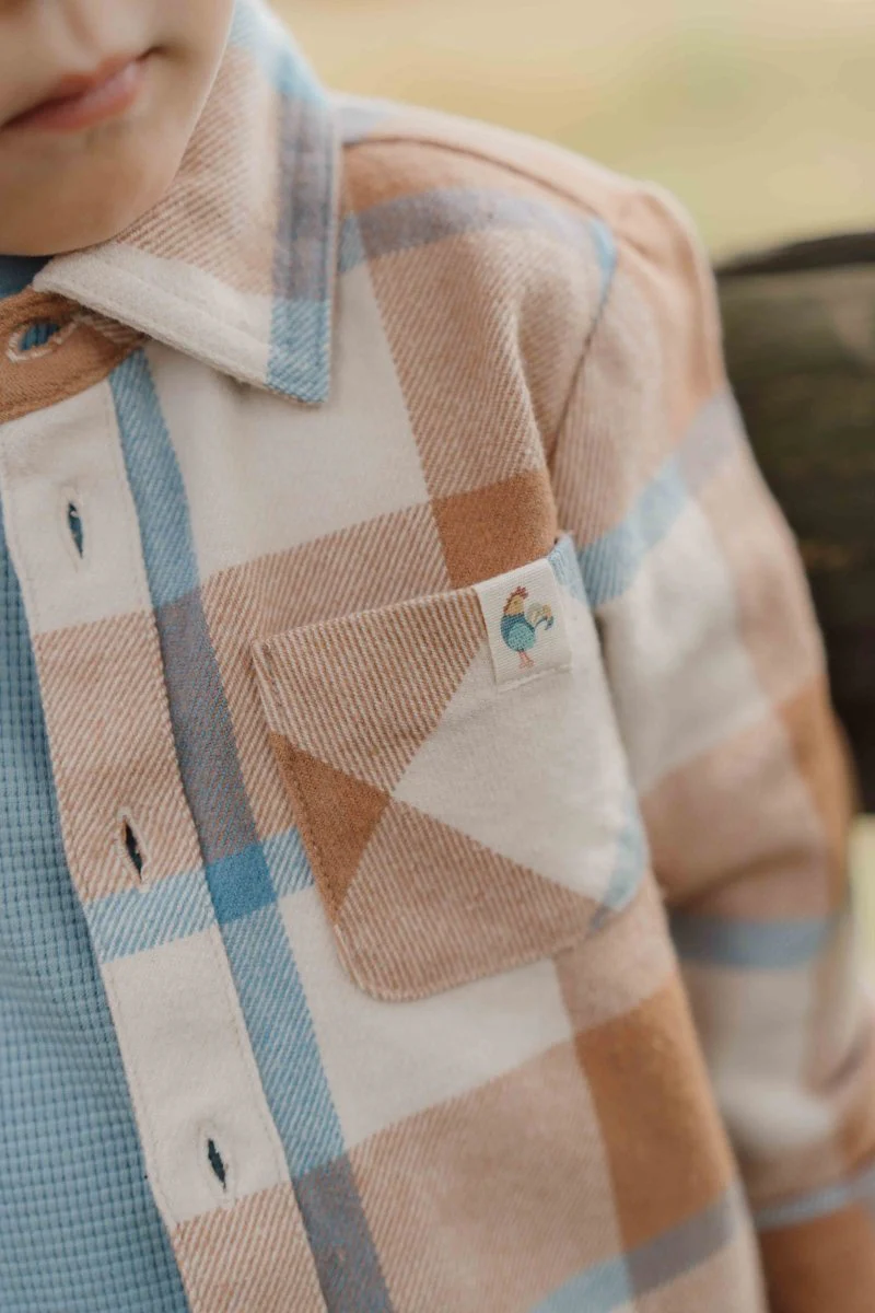 Little Dutch Babyblouse Winter Ice Blue Check Boys - Image 4