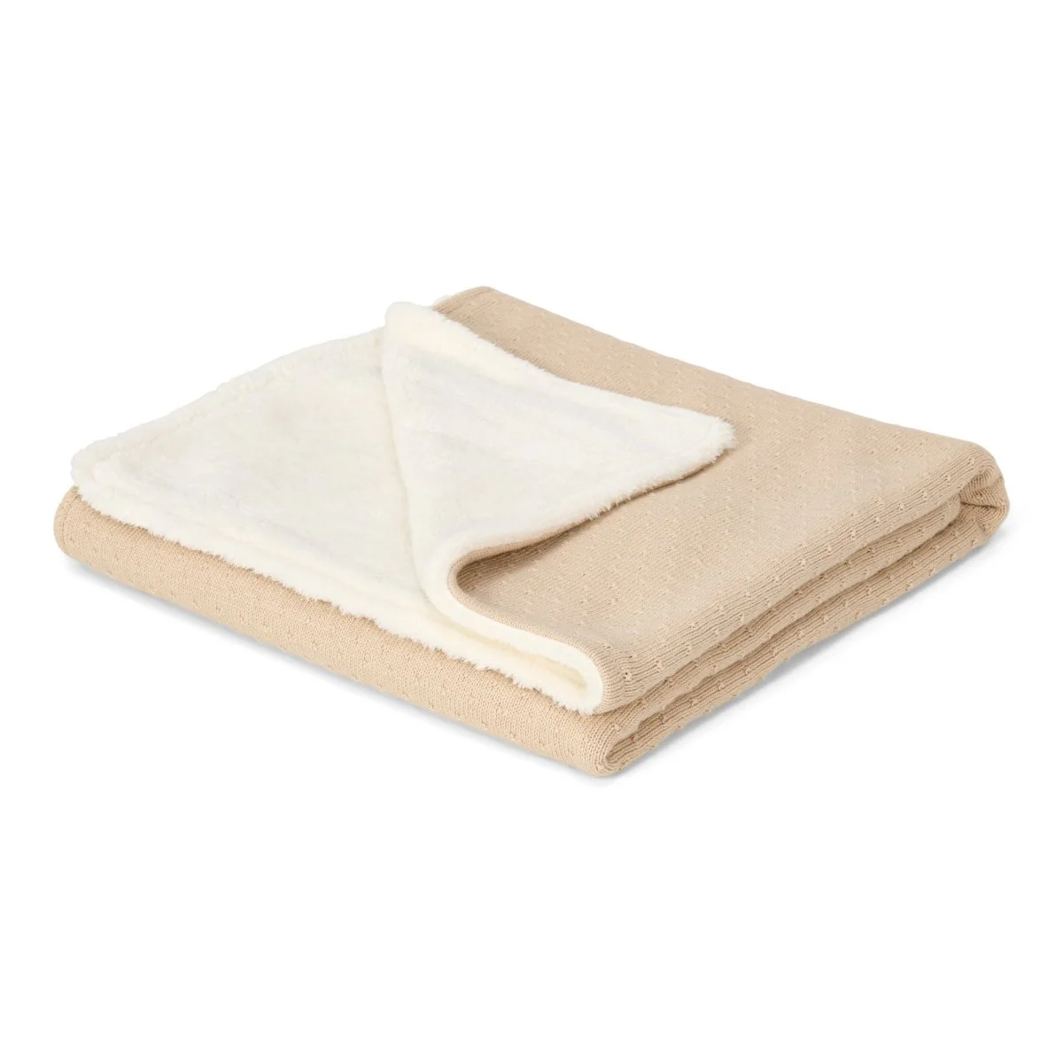 Little Dutch Ledikantdeken Pure Soft Beige Gebreid/Fleece - Image 2