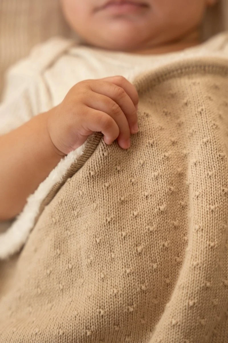 Little Dutch Ledikantdeken Pure Soft Beige Gebreid/Fleece - Image 9