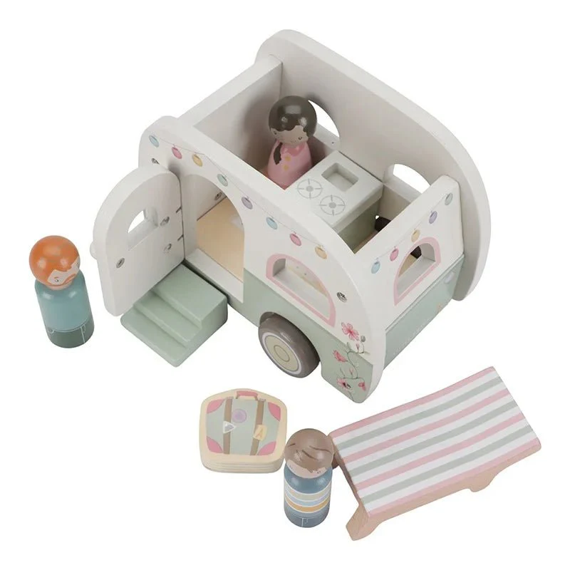 Little Dutch Speelgoed Auto Hout met Caravan - Image 2