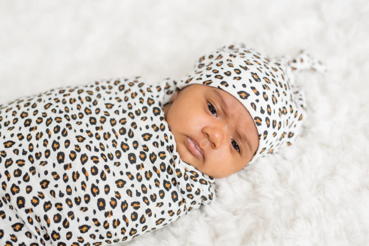 Lulujo Hydrofiele Doek Met Muts En Sticker Leopard - Image 4
