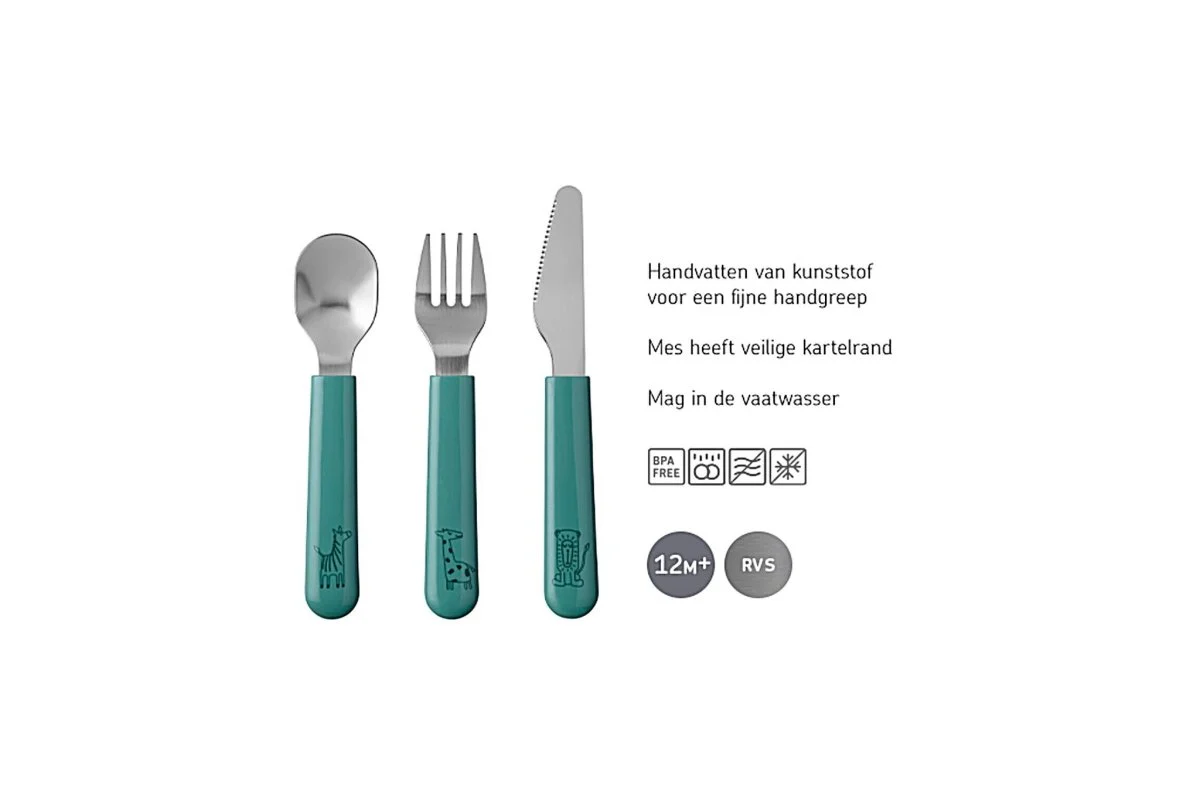 Mepal Baby Bestekset Mio 3 delig Deep Turquoise - Image 4