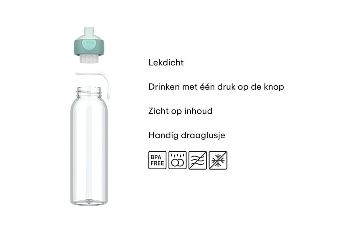 Mepal Waterfles Pop Up Campus Cool Blue 500Ml - Image 2