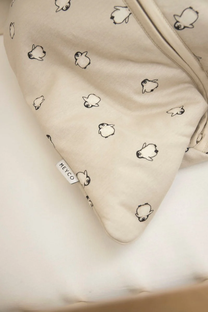 Meyco Baby Penguin Baby Slaapzak Met Afritsbare Mouwen Soft Sand - Image 8