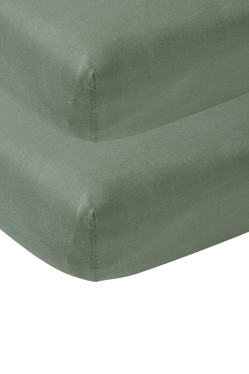Meyco Hoeslaken Jersey Forest Green 70x140/150 cm 2st
