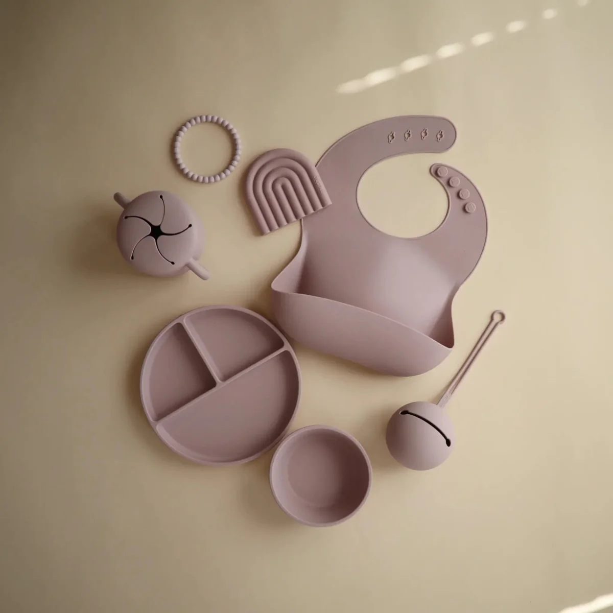 Mushie Baby Bordje Silicone Soft Lilac - Image 3