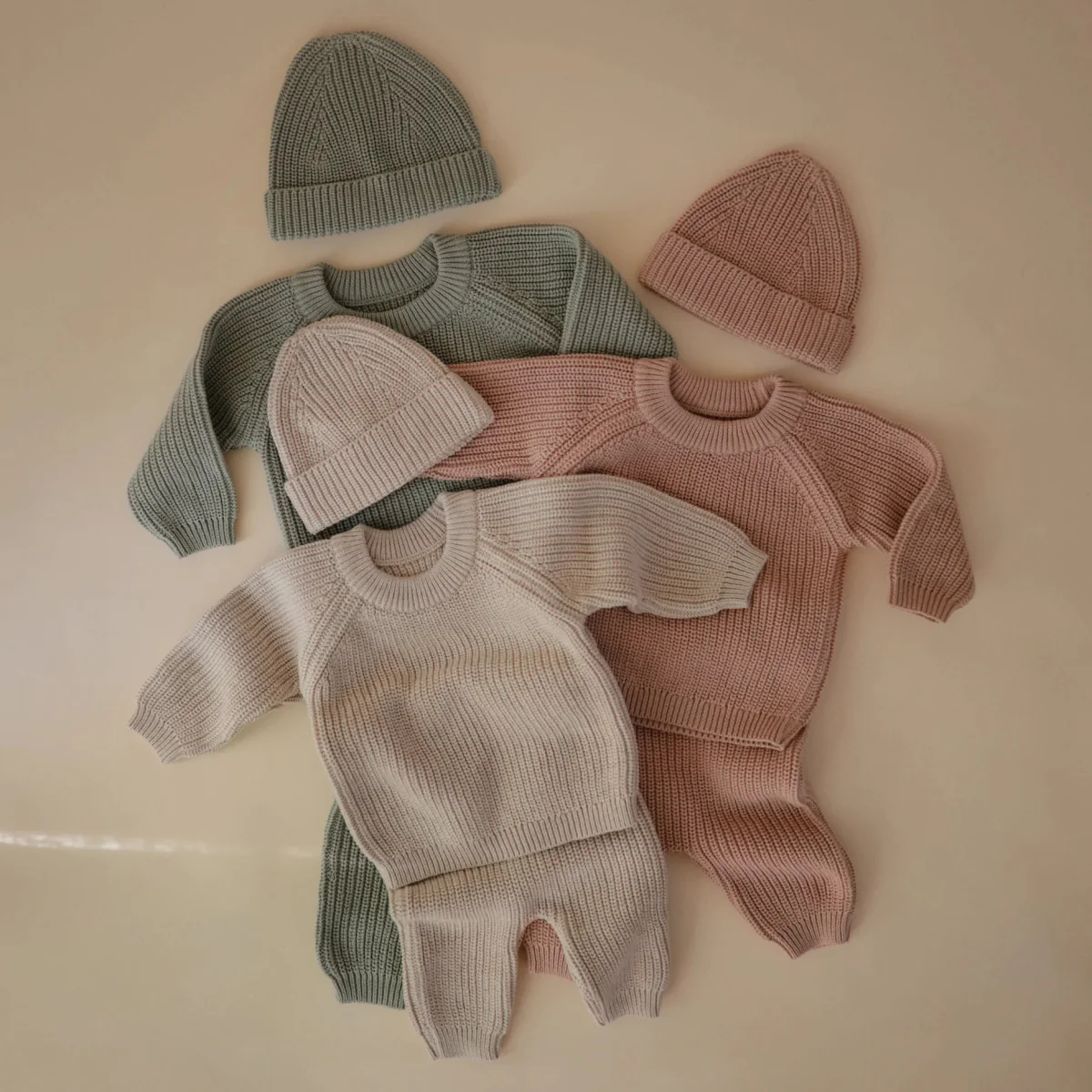 Mushie Baby Sweater Chunky Knit Blush - Image 7