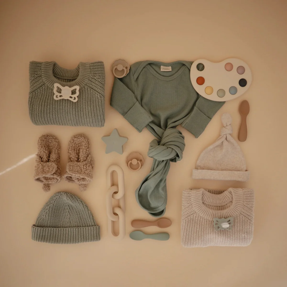 Mushie Baby Sweater Chunky Knit Light Mint - Image 7