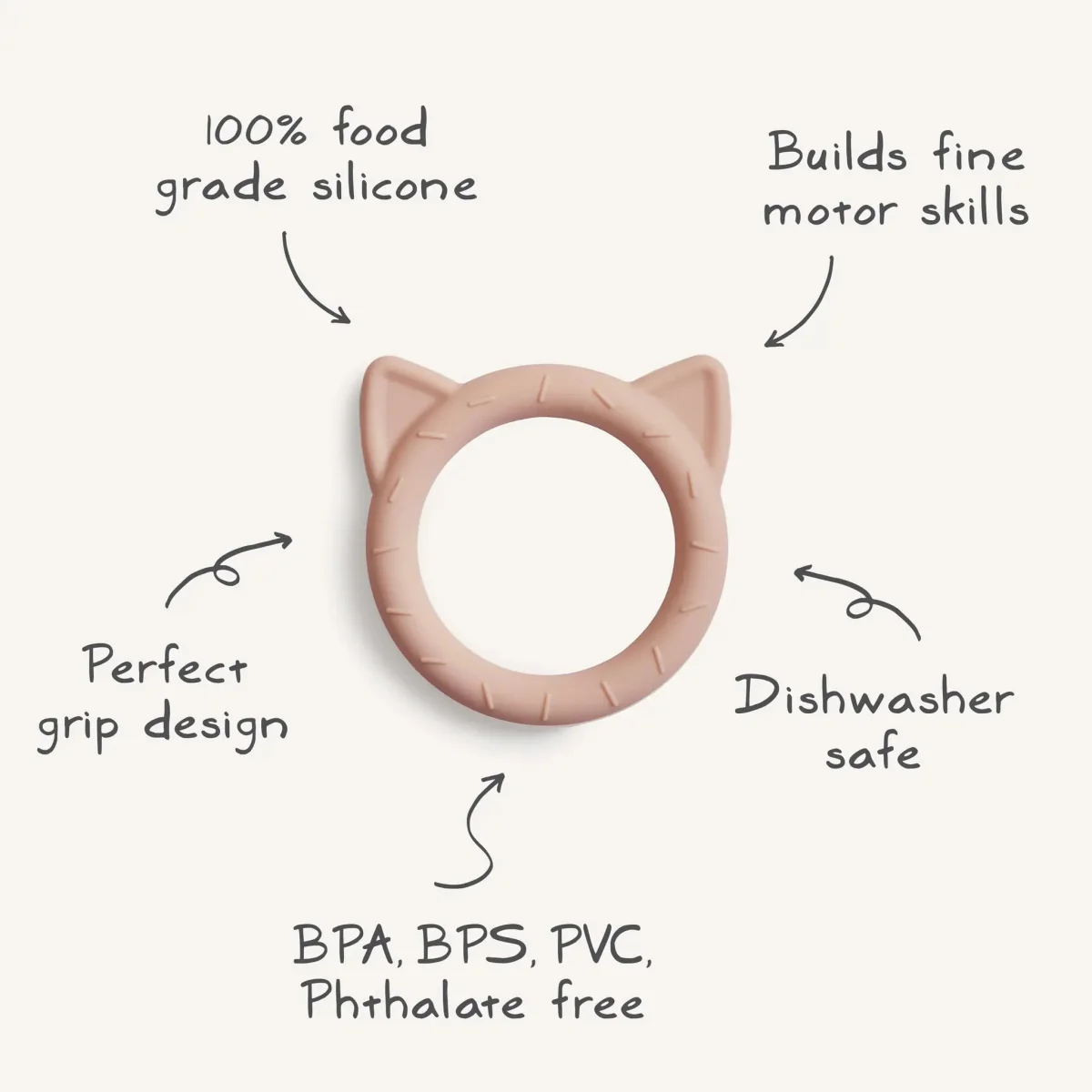 Mushie Bijtring Kat Blush - Image 8