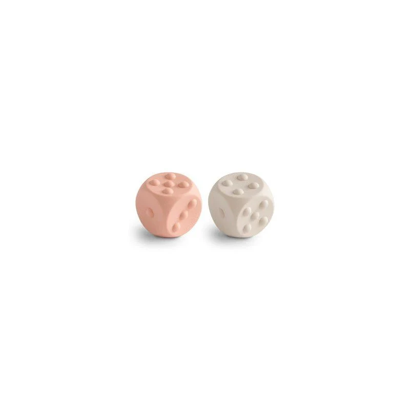 Mushie Educatief Speelgoed Dobbelstenen Blush/Shifting Sands 2st - Image 2