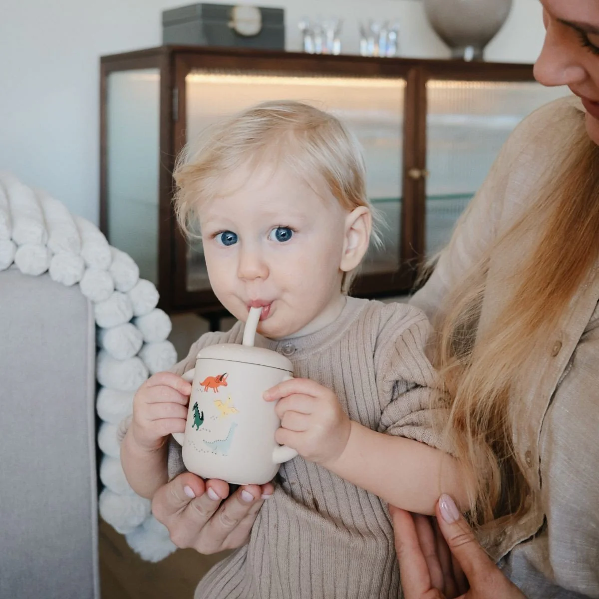 Mushie Oefenbeker Met Rietje Dino Siliconen - Image 2