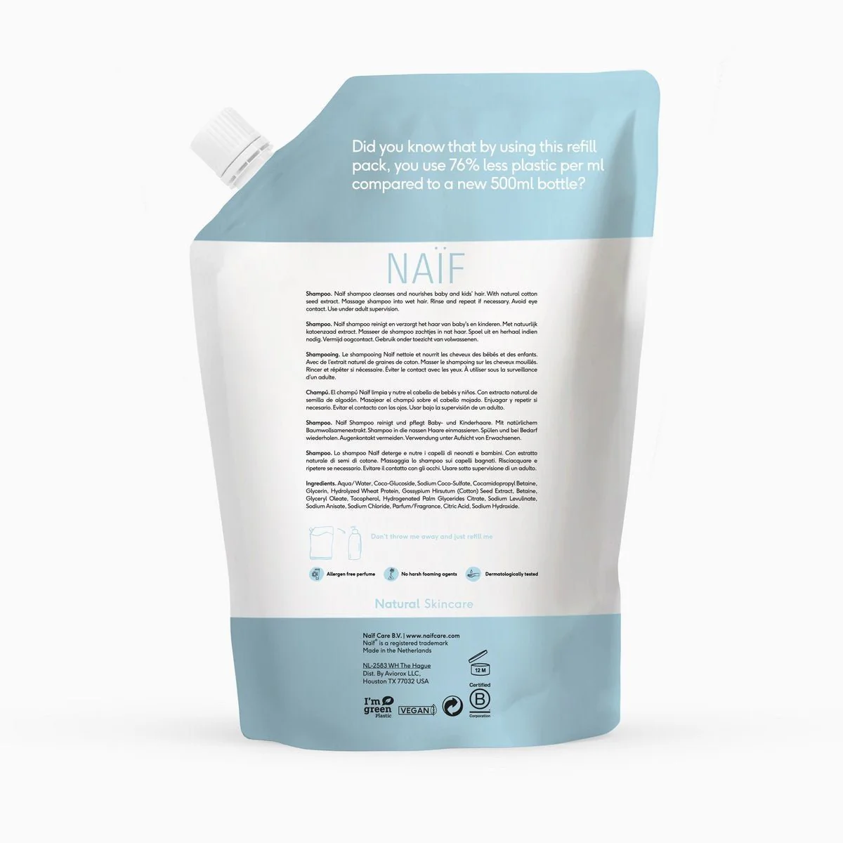 Naif Babyzeep Voor Baby en Kids Navulverpakking 500ml - Image 2