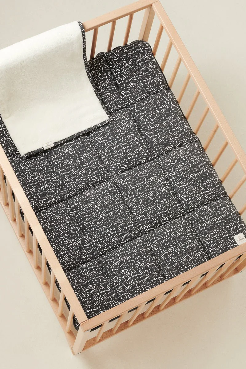 Noppies Fancy Dot jersey boxkleed omkeerbaar Forged Iron 100x135cm - Image 4