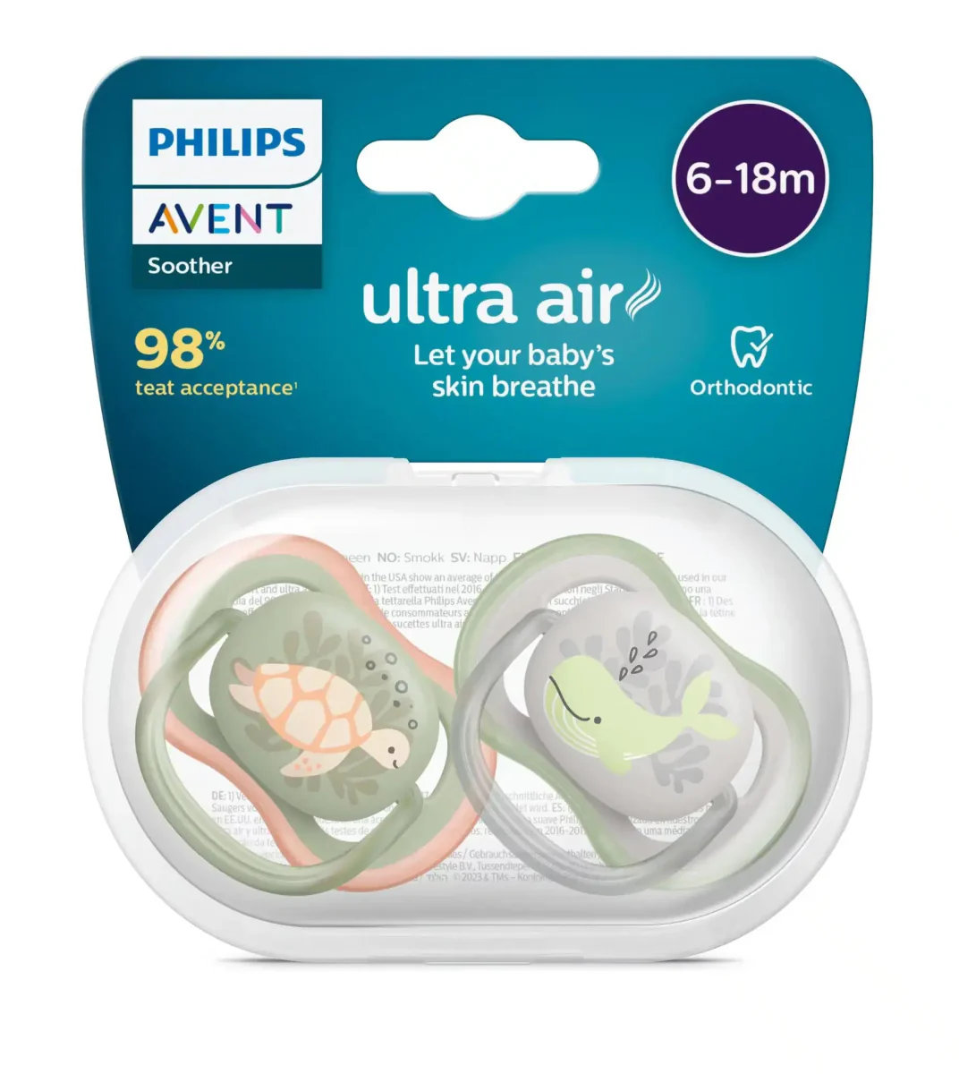 Philips Avent Fopspeen +6 Maanden Air Schildpad/Walvis - Image 2