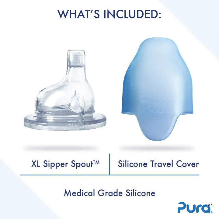 Pura Drinkfles Rvs 325 Ml + Silicone Tuitspeen + Silicone Reisdop + Moss Sleeve - Image 2