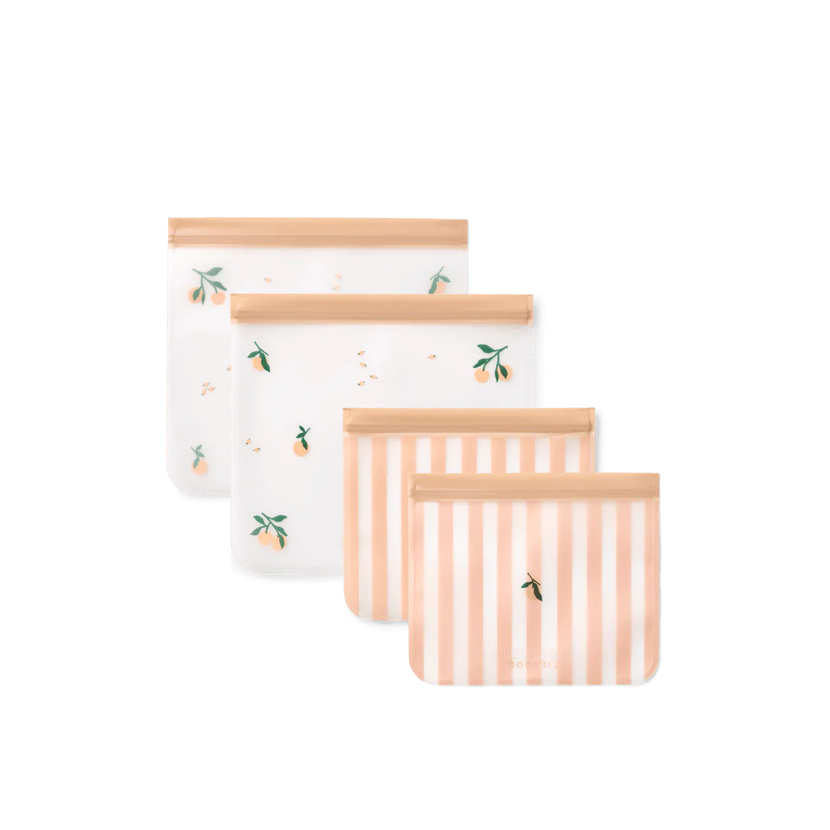 Rebus Reusable Food Bags 4-Pack Peach Sea Shell