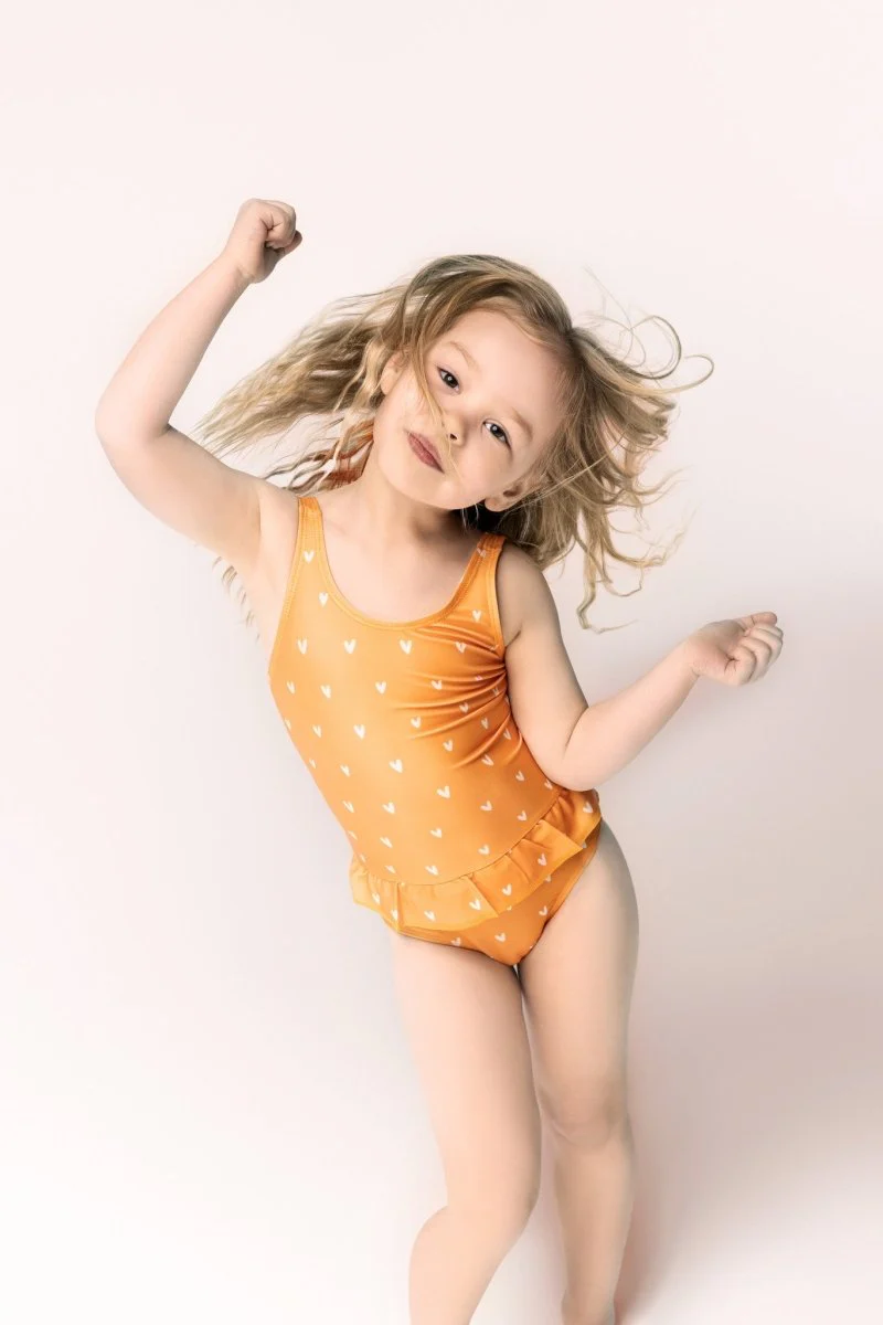Swim Essentials Badpak Kind Hartjes Oranje - Image 4
