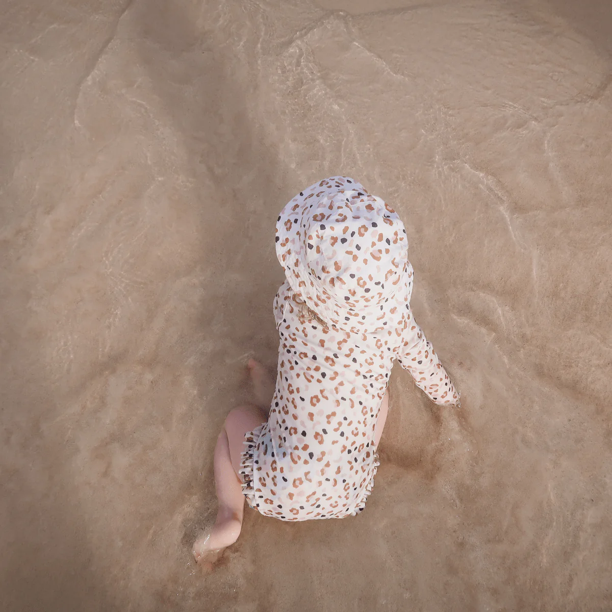 Swim Essentials Zonnehoedje Baby Panterprint Kahki - Image 4
