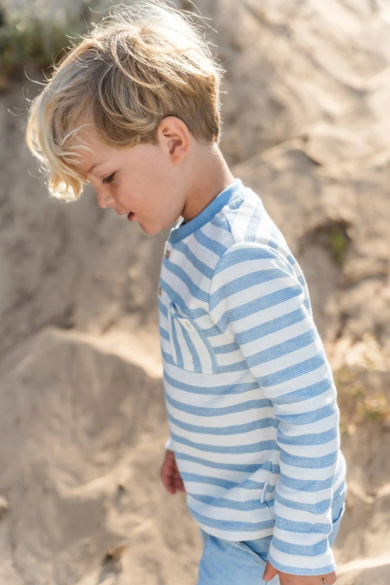 T-shirt lange mouw Steel Blue stripe - Image 7