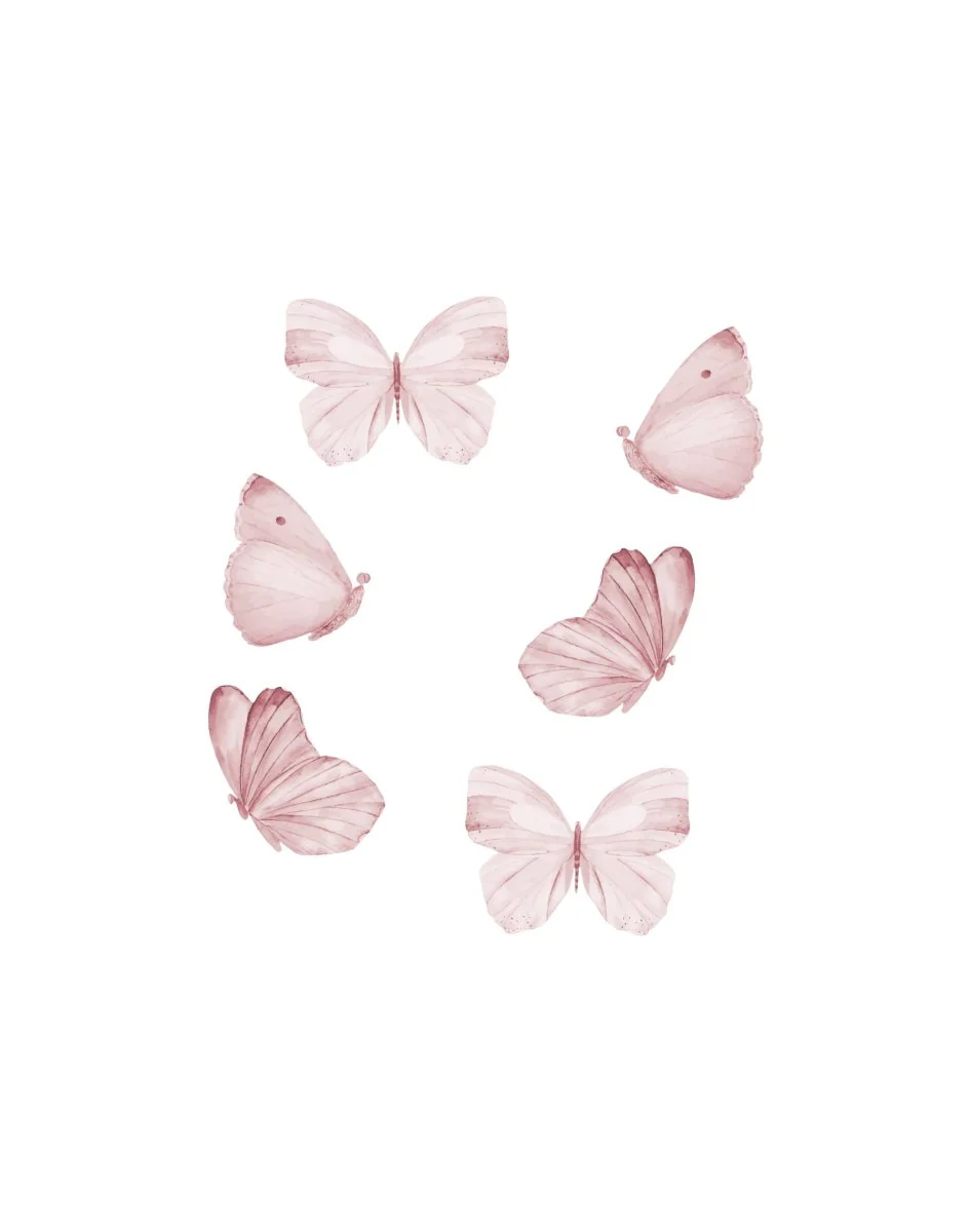 That's Mine Muursticker Butterflies 6 Stuks Rose