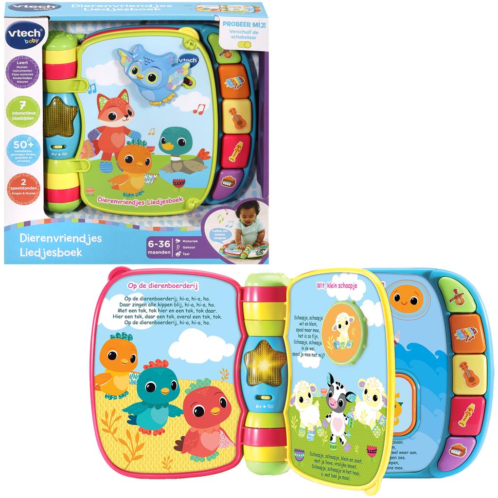 Vtech Baby Boekje Dierenvriendjes Liedjes Blauw - Image 2